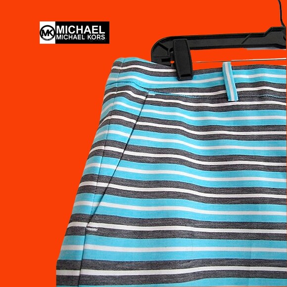 MICHAEL Michael Kors NEW Coastal PEACOCK Stripe Mini Short 12 - Picture 3 of 11
